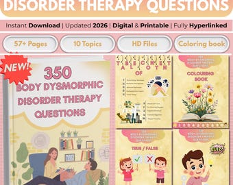 350 x Body Dysmorphic Disorder Therapy Questions: CBT Workbook (Digital Download)