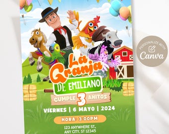 Zenon's Farm Invitation Template: Personalized Birthday. Editable Zenon's Farm Invitation