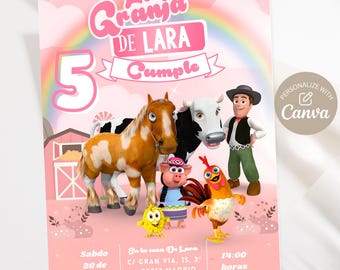 Zenon's Farm Girl Invitation Template: Personalized Birthday. Editable Zenon's Farm Girl Invitation