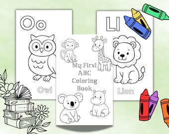 Animal ABC Coloring Book: Educational Alphabet Pages (Digital Download)