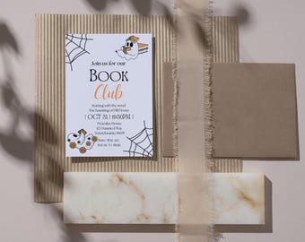 Halloween Book Club Invitation | Spooky Canva Template (Digital Download)