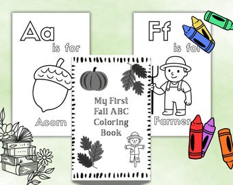 Fall ABC Coloring Book Printable