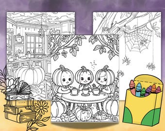 30 Halloween Coloring Pages | Kids & Adults Activity (PDF)