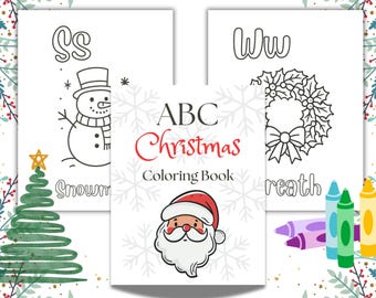 Christmas ABC Coloring Book: Vintage Holiday Activity (Digital Download)