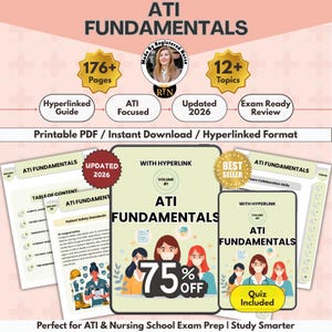 Può includere: Guida allo studio ATI Fundamentals in formato PDF stampabile. Il documento digitale contiene oltre 176 pagine, 12 argomenti ed è aggiornato al 2026. Include volumi con collegamenti ipertestuali, standard di sicurezza del paziente e ripassi.