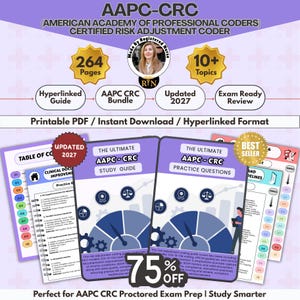 AAPC CRC Study Guide and Practice Questions 2026–2027 – Risk Adjustment Medical Coding Exam Prep (Digital Download)