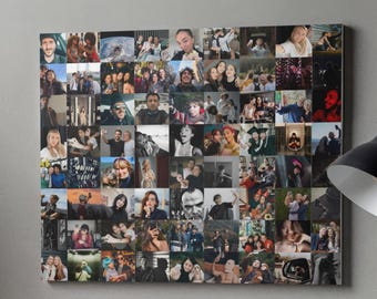 50 Photo Collage Canva Template: Digital Download Custom Landscape Wall Art Poster