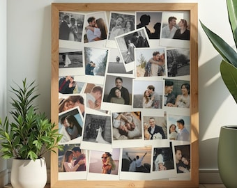 Collage de pared hecho a mano para él, imágenes personalizadas, regalo único para recordar, idea para el aniversario de tu novio.