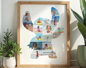 Customized Stitch Photo Collage Wall Art for Home Decor - Stitch Ohana Digital Printable Design