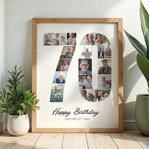 70-årsdag fotokollage Canva-mall - Present till morföräldrar i PDF-format