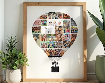 Collage de aire caliente para pared, póster personalizado para espacios comunitarios, decoración de orfanatos, arte para hospitales.