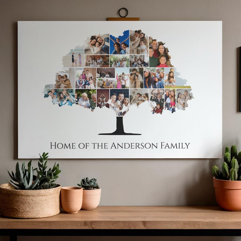 Family Tree Photo Collage Wall Art Canva Template Digital Download - Etsy