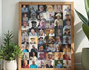 In Loving Memory Custom Photo Collage Print, funeral poster display, personalized message