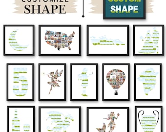 Collage de fotos personalizado, regalo personalizado, arte de pared digital, imagen de recuerdo, mosaico, regalo de aniversario