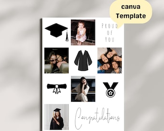Graduation Congratulations Photo Card, Canva Template, Senior Year Gifts, Proud of You