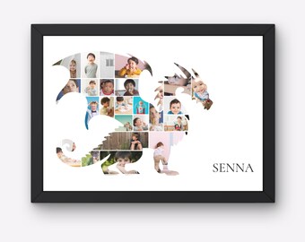 Póster personalizado de collage de dinosaurios fantásticos, decoración de pared para dormitorio infantil, exhibición de fotos de recuerdo, impresión