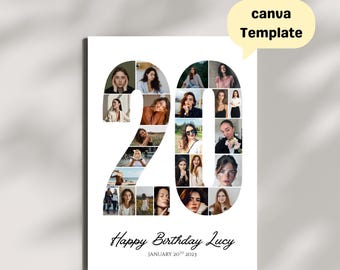20th Birthday Card for Boyfriend, picture collage, memorable milestone greeting