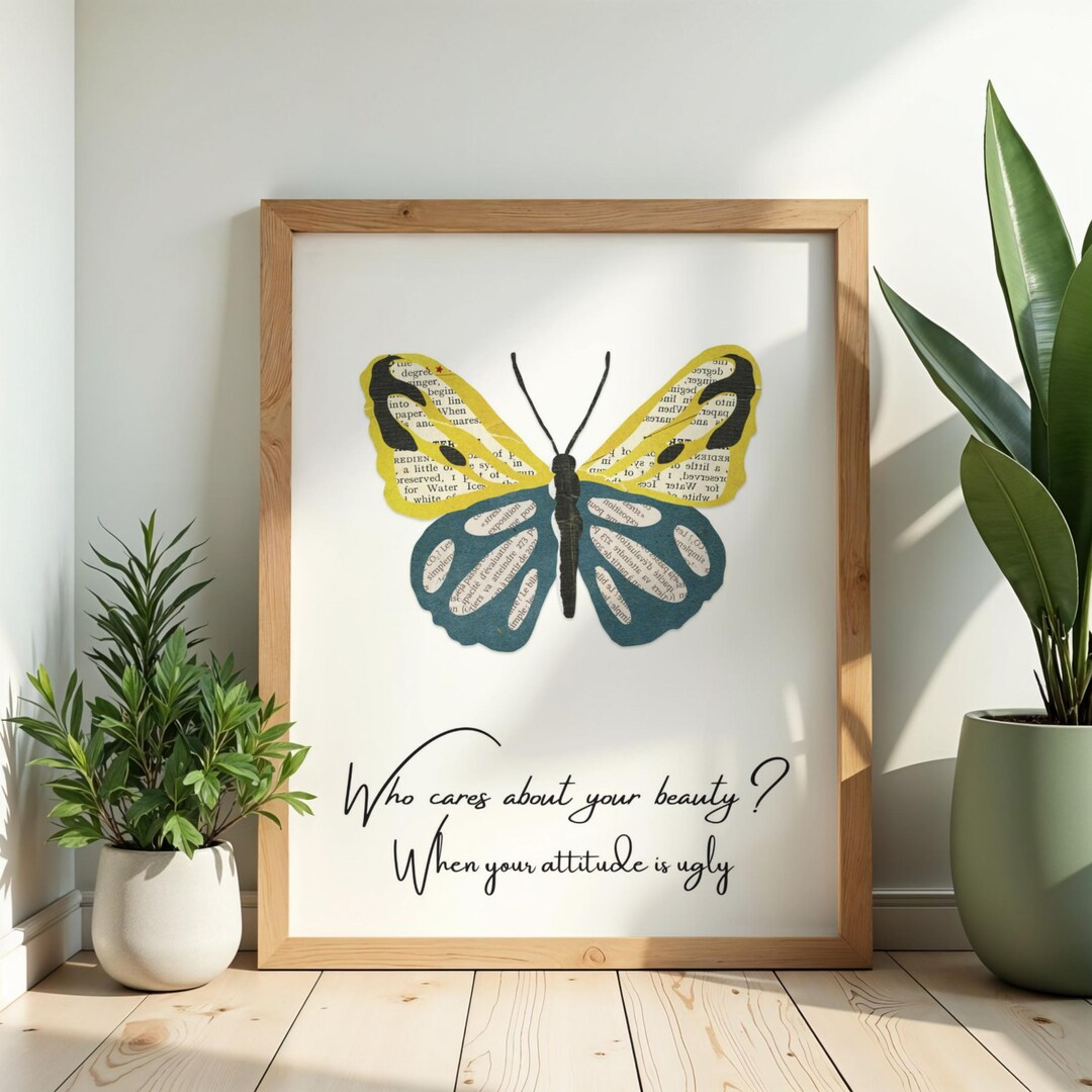 Inspirational Butterfly Wall Art Digital Download: Attitude Quote ...