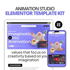 Animation Studio Website Elementor Template Kit: Bold, Modern Design with Animation Effects (Elementor)