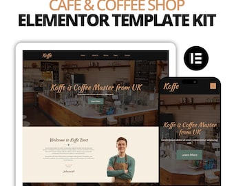 Cafe & Coffee Shop Website Template | Elementor Kit for Bakery Restaurant | WordPress Responsive Design