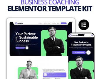 Business Coaching Website Template Kit | Elementor WordPress Consulting Template | Mentor Speaker Online Course Website Design