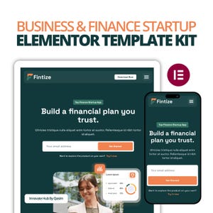 Fintech Elementor Template Kit WordPress Website | Responsive Banking Finance Web Design