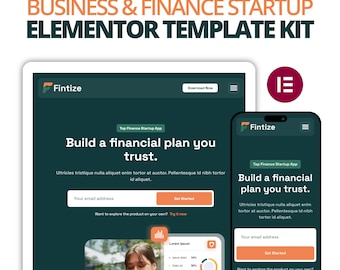 Fintech Elementor Template Kit WordPress Website | Responsive Banking Finance Web Design