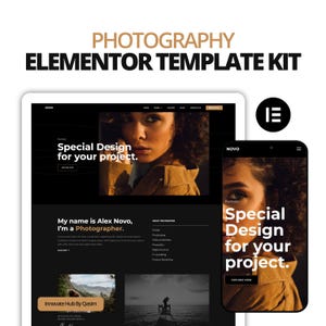 Photography Elementor Templates | Portfolio, Wedding, Drone, Studio WordPress Template Kit | Instant Digital Download