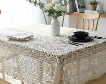 Mantel de encaje de ganchillo: decoración de mesa vintage estilo cottagecore