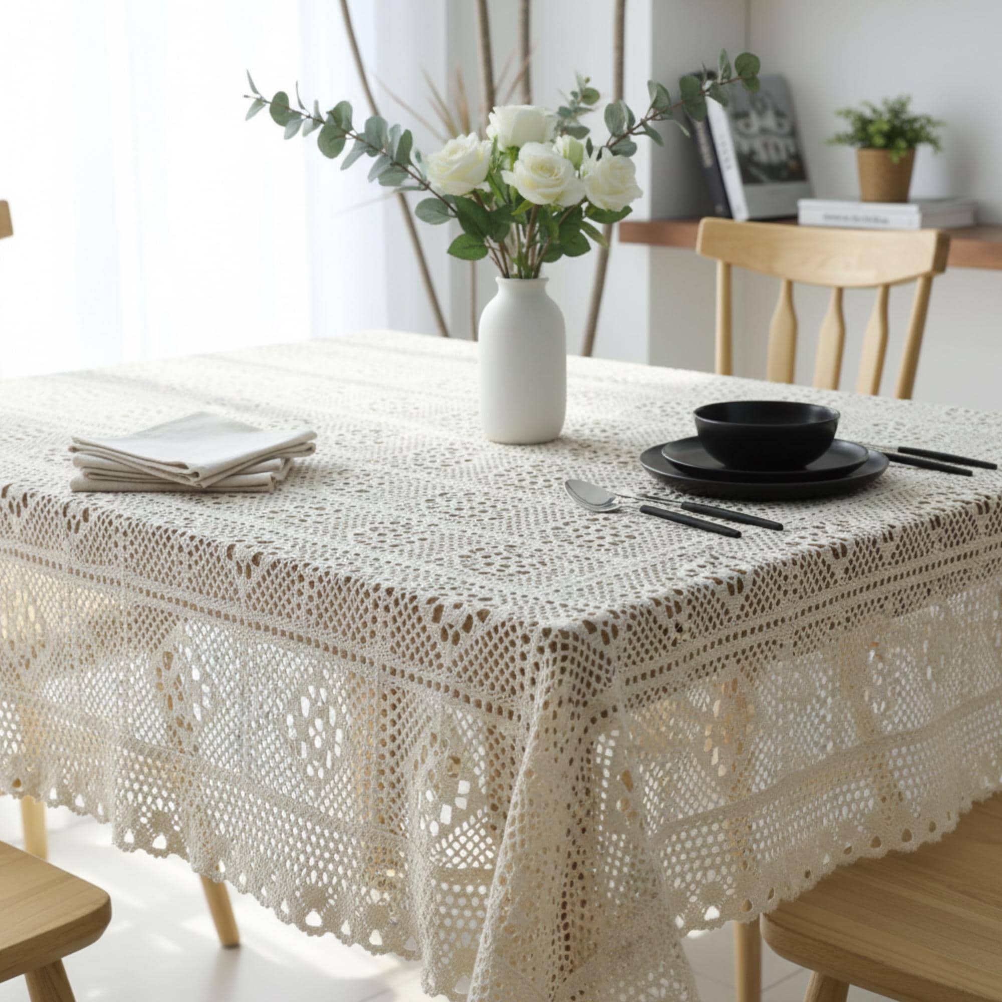 Square crochet tablecloth - Etsy 日本