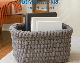 太い糸を使ったかぎ針編みのバスケットのパターン - Etsy 日本
