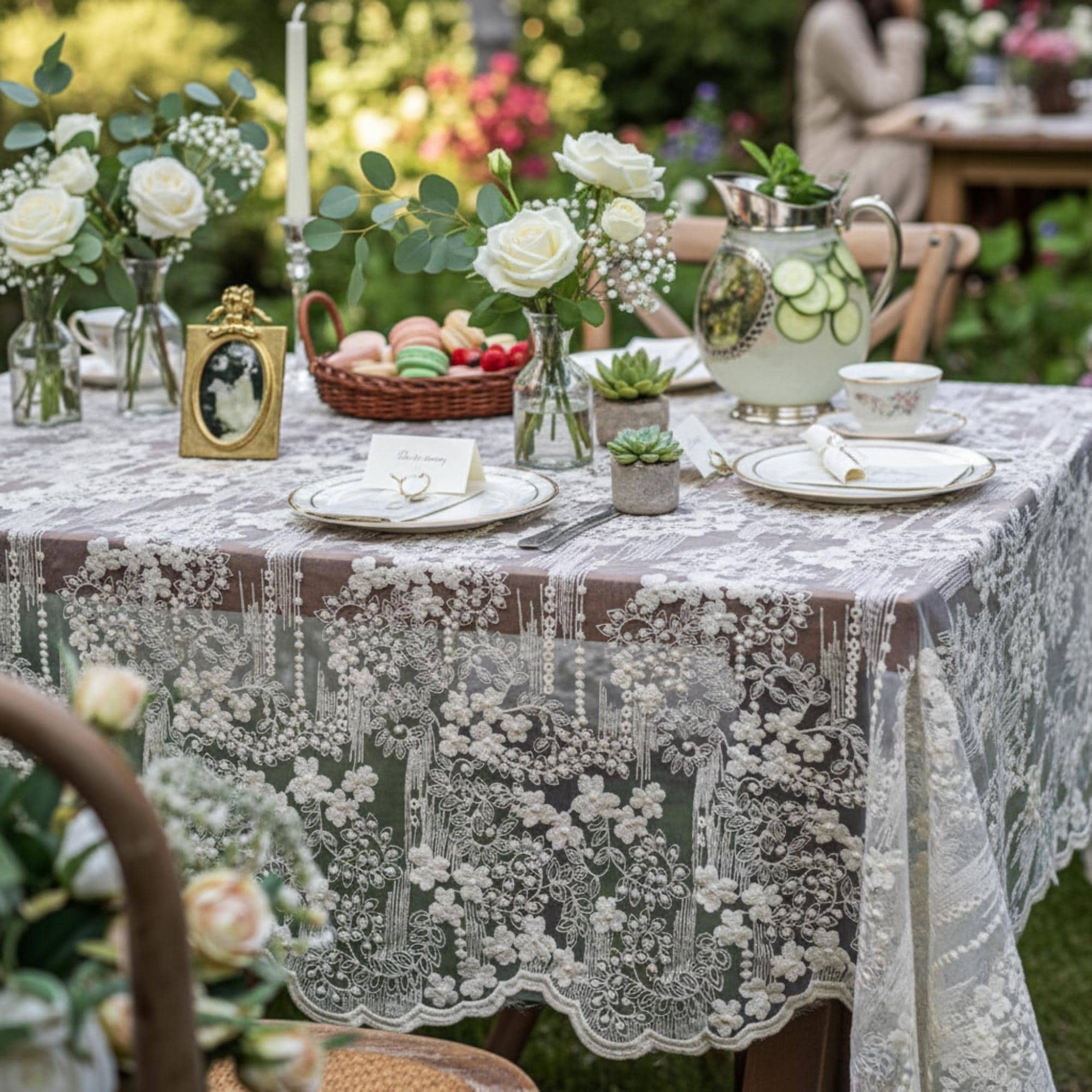 Vintage Embroidered Tablecloth - Etsy display picture 1