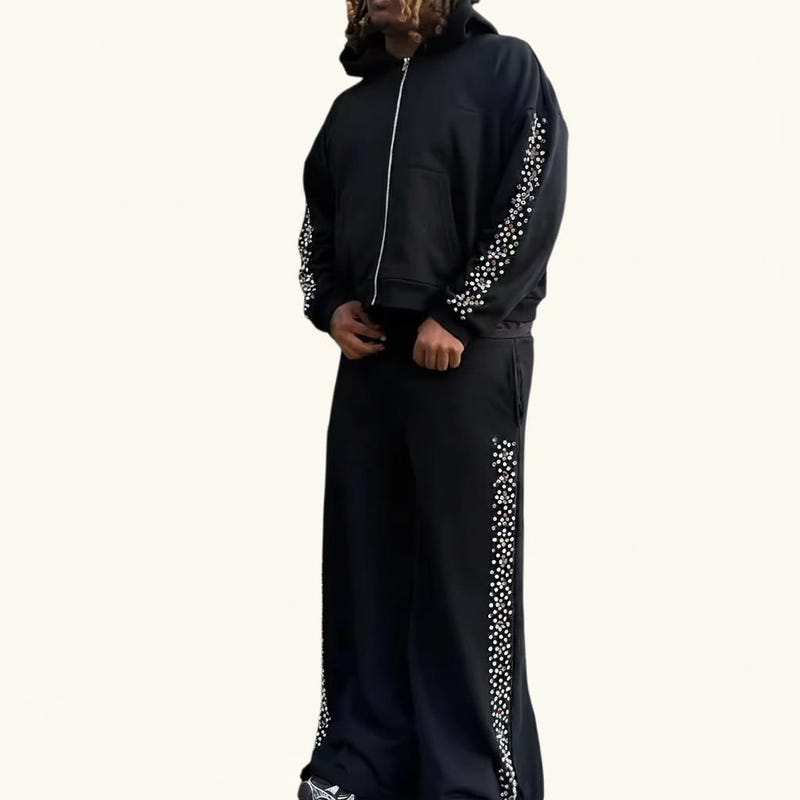 Men Rhinestone Track Suits Rhinestone Tracksuit - Etsy