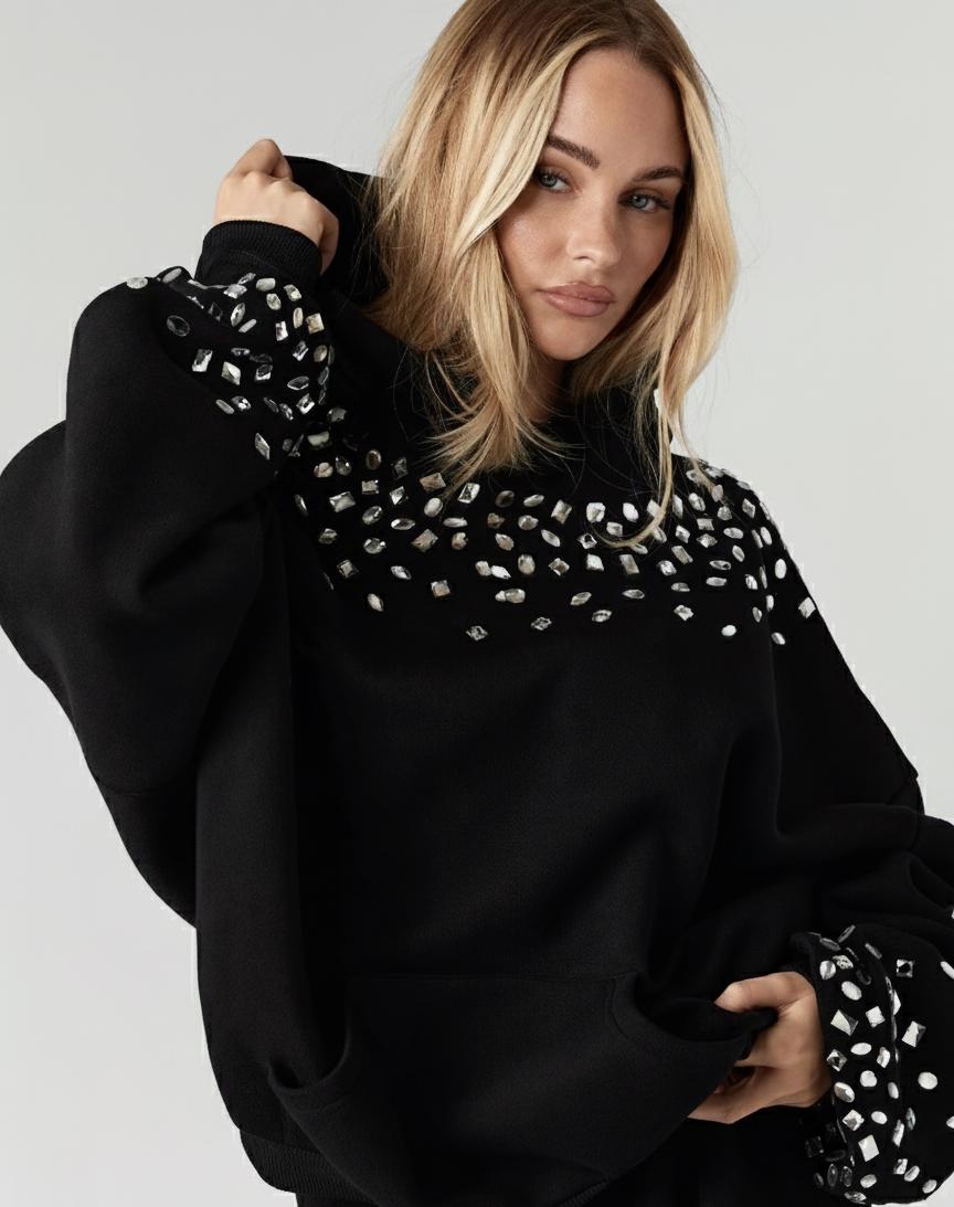 DESIGN - Top épaules dénudées en maille chenille duveteuse - Rose