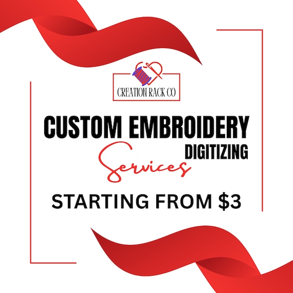 Custom Embroidery Digitizing and Logo Design Service : Personalized Embroidery Files (PES DST Digital Download)