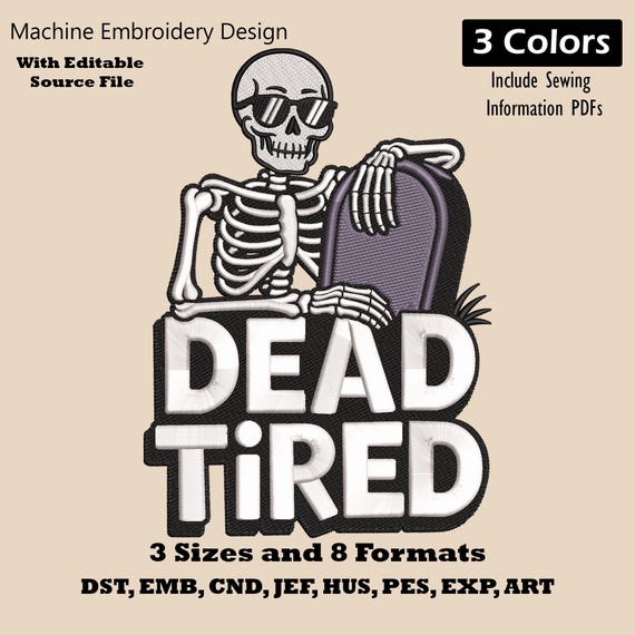 Halloween Skeleton Machine Embroidery Design: Spooky Decor (DST, EMB, JEF +)