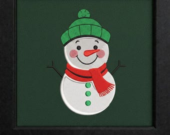 Christmas Snowman Embroidery Design: Winter Holiday Machine Embroidery File (PES DST)