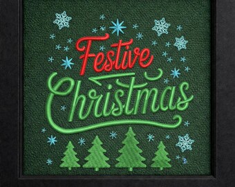 Christmas Tree Logo Embroidery Design: Modern Holiday File