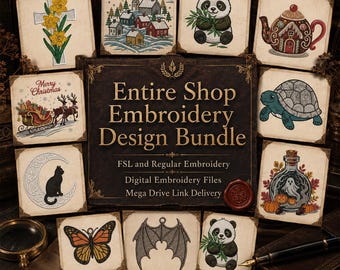 Whole Shop Bundle Machine Embroidery Designs Lifetime Access Mega Pack (PES DST EXP)