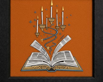 Magic Spell Book Embroidery Design: Fantasy Machine Pattern File (PES DST EXP)