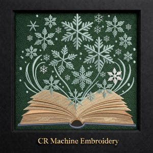Christmas Book in Snowflake Embroidery Design | Vintage Holiday Machine Embroidery File
