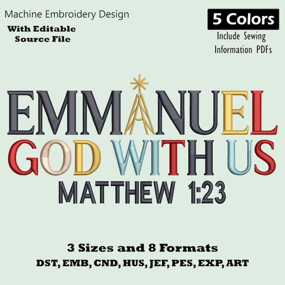 Christmas Bible Verse Nativity Ornament Embroidery Design: Christian Wall Art Machine Embroidery File