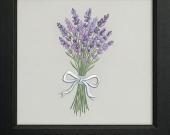 Lavender Bouquet Embroidery Design – Floral Machine File (DST, EXP, PES)