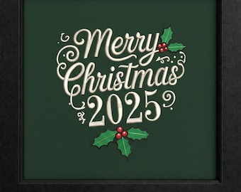 Merry Christmas Ornament Embroidery Design: Holiday Décor Machine Embroidery File
