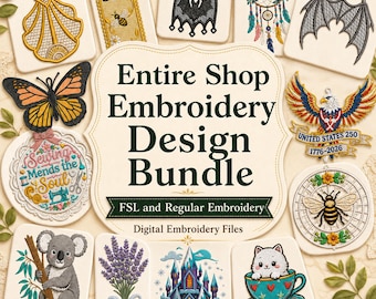 Entire Shop Embroidery Design Bundle – Full Store Lifetime Access Download