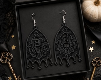 Halloween Bat FSL Lace Earring Machine Embroidery Digital File Instant Download