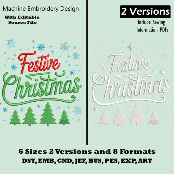 Christmas Tree Logo Embroidery Design: Modern Holiday File