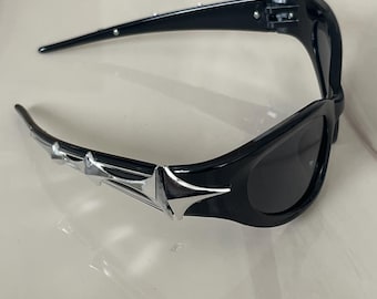 Vintage Unisex Y2K Style Silver Sports Wrap Around  display picture 3