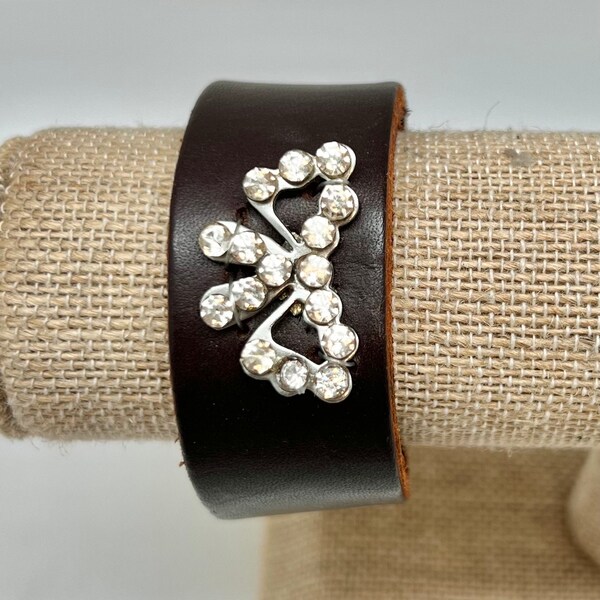 Leather Cuff on Dark Brown Leather