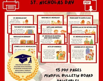 Kit para tablón de anuncios del Día de San Nicolás / Decoración para el aula (PDF)